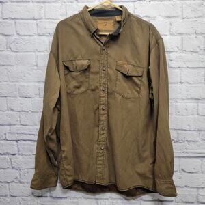 North River Outfitters Button Shirt Size XL Soft Faux Suede Tan Long Sleeve
